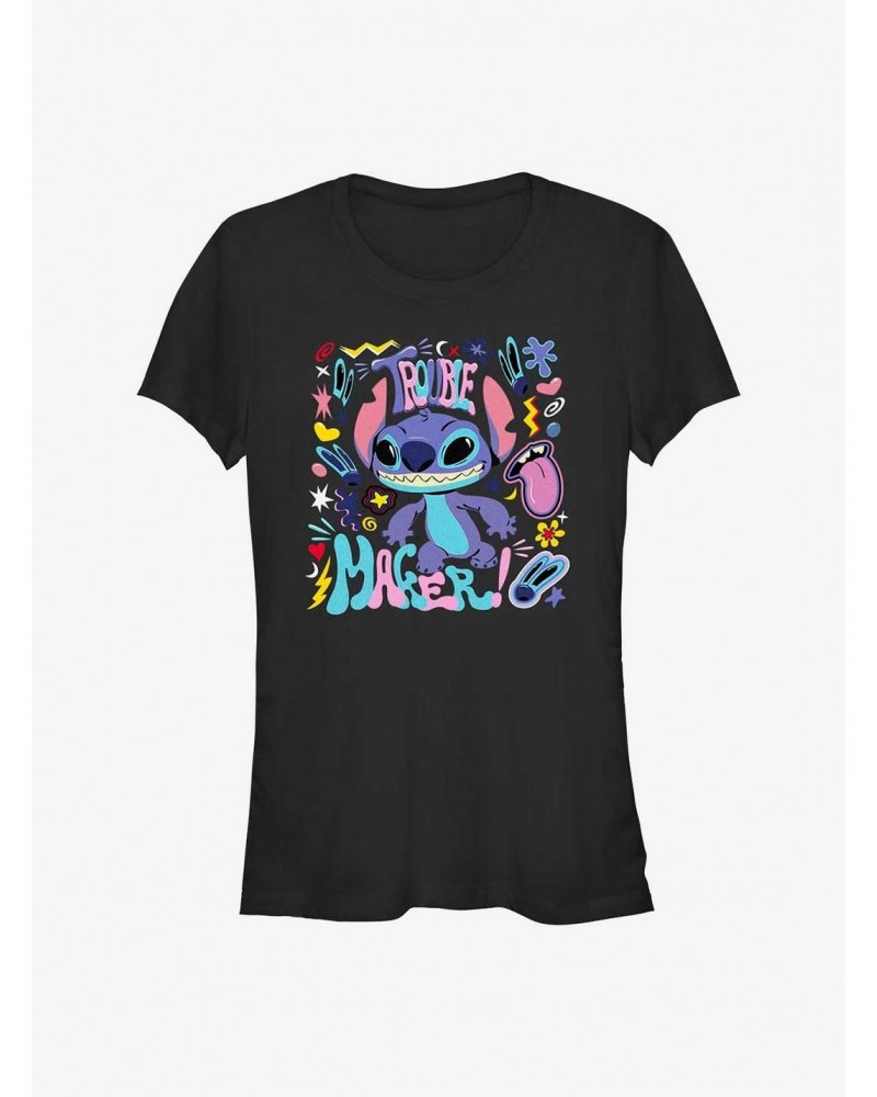 Disney Lilo & Stitch Trouble Maker Girls T-Shirt $5.98 T-Shirts