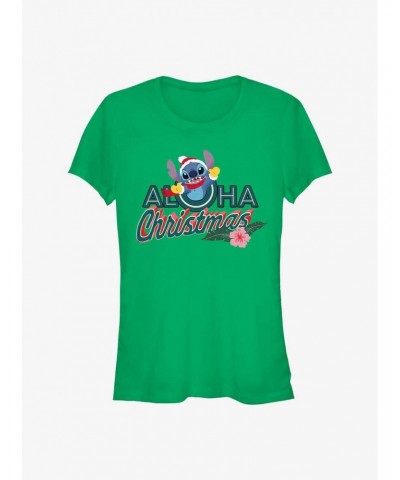 Disney Lilo & Stitch Aloha Christmas Girls T-Shirt $9.16 T-Shirts