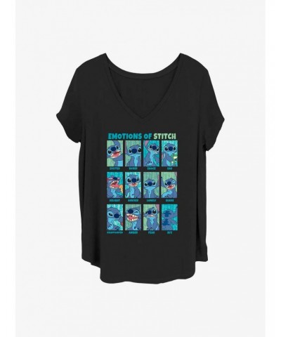 Disney Lilo & Stitch Emotions of Stitch Girls T-Shirt Plus Size $8.55 T-Shirts