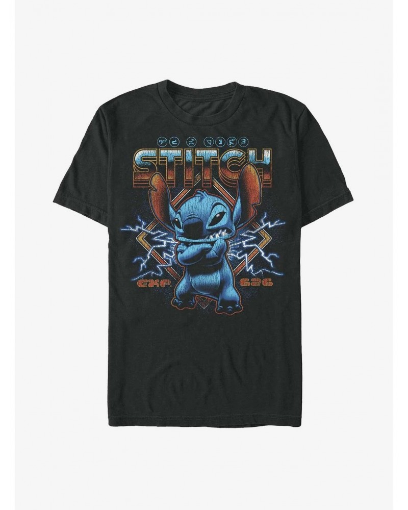 Disney Lilo & Stitch Metallic Lightning Experiment 626 Extra Soft T-Shirt $11.24 T-Shirts