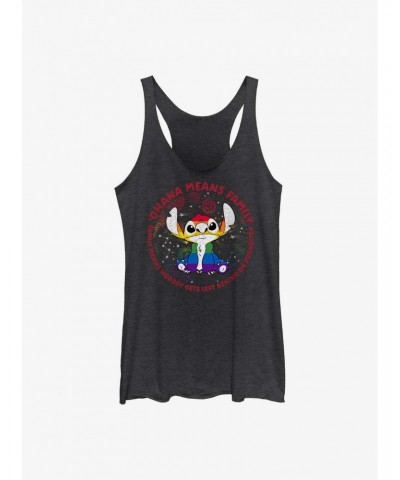 Disney Lilo And Stitch Ohana Means Family Rainbow Pride Girls Tank $9.74 Tanks