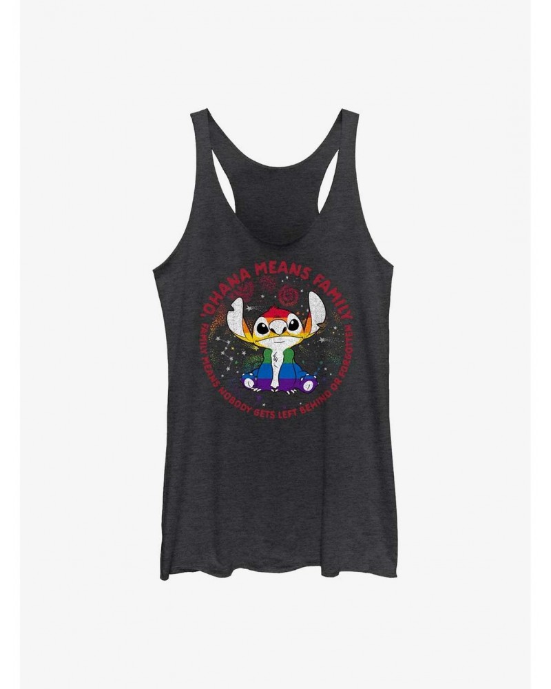 Disney Lilo And Stitch Ohana Means Family Rainbow Pride Girls Tank $9.74 Tanks