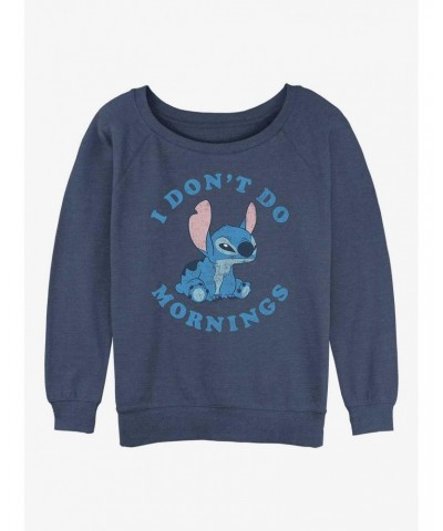 Disney Lilo & Stitch I Don't Do Mornings Girls Slouchy Sweatshirt $14.76 Sweatshirts