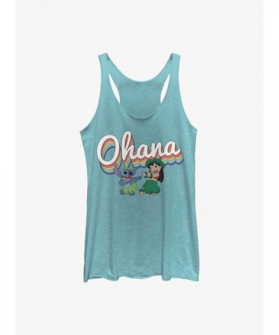 Disney Lilo & Stitch Rainbow Ohana Girls Tank $8.08 Tanks