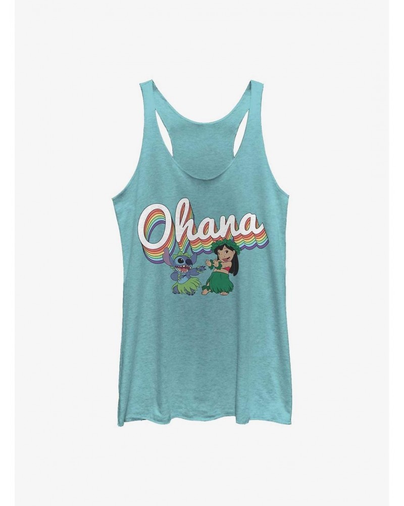 Disney Lilo & Stitch Rainbow Ohana Girls Tank $8.08 Tanks