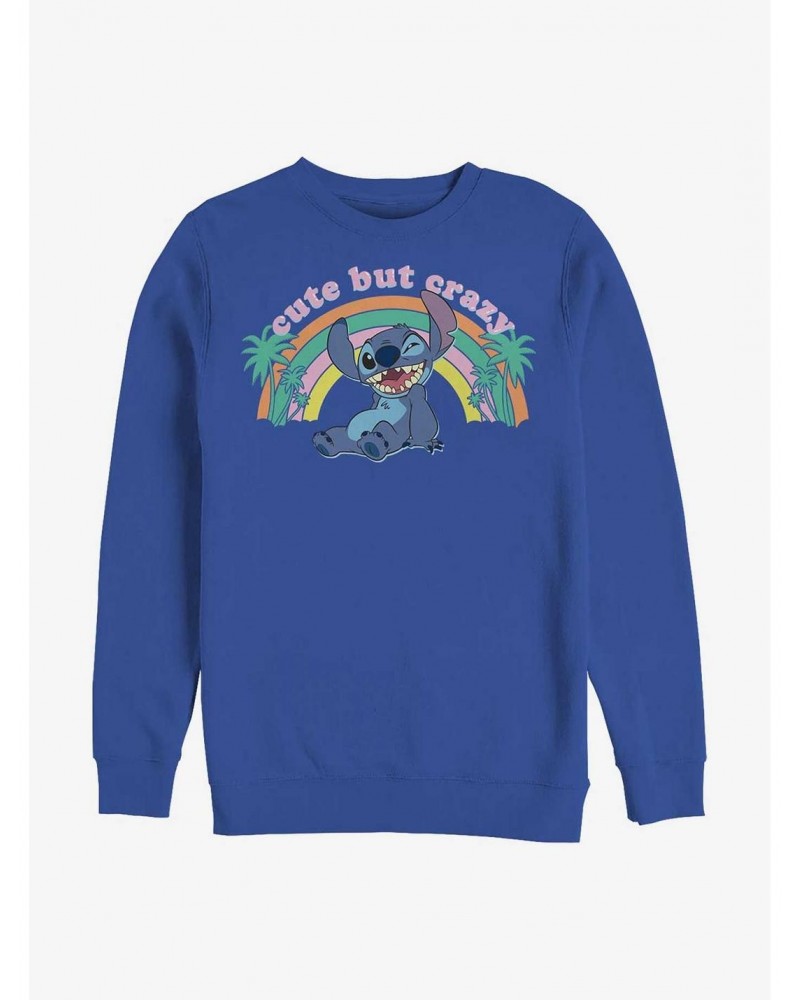 Disney Lilo & Stitch Cute But Crazy Crew Sweatshirt $9.45 Sweatshirts