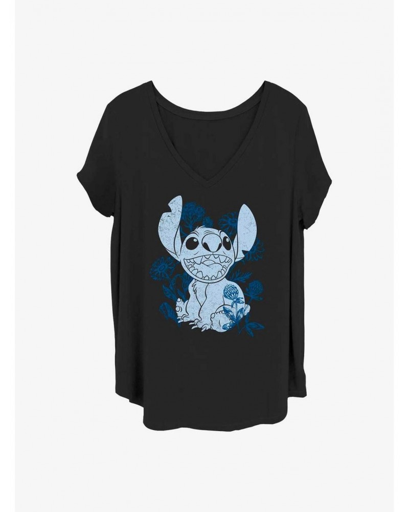 Disney Lilo & Stitch Floral Sketch Girls T-Shirt Plus Size $11.56 T-Shirts