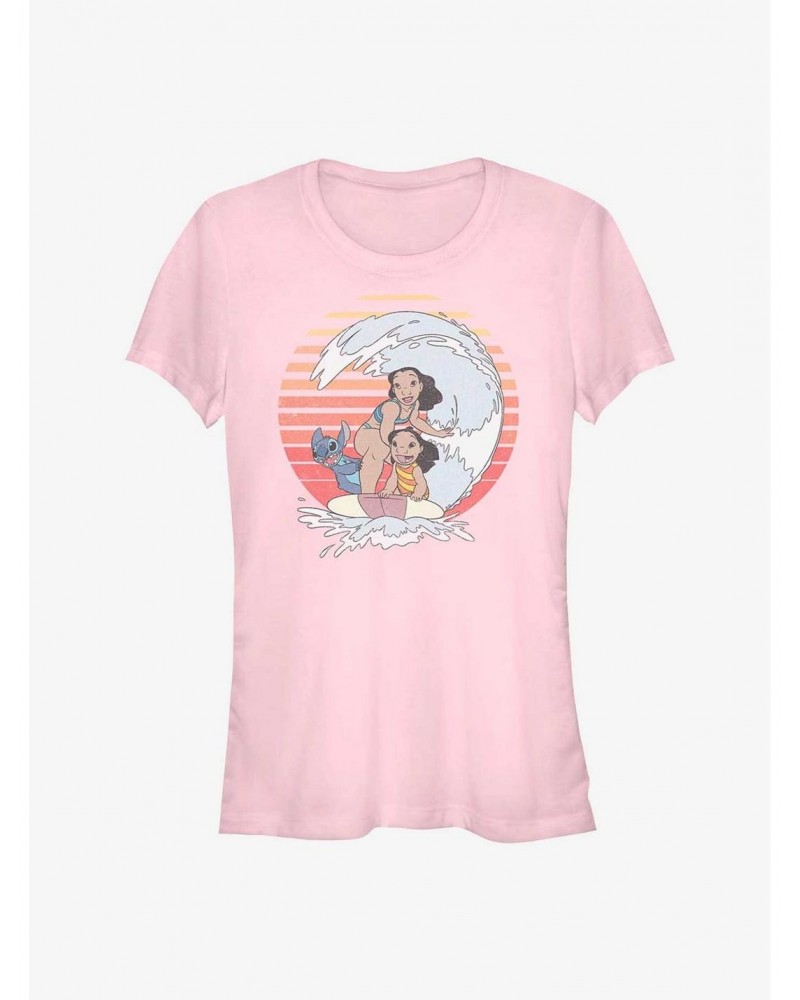 Disney Lilo & Stitch Retro Rainbow Girls T-Shirt $6.97 T-Shirts