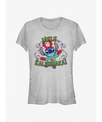 Disney Lilo & Stitch Mele Kalikimaka Merry Christmas in Hawaiian Girls T-Shirt $9.56 T-Shirts