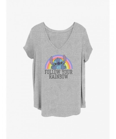 Disney Lilo & Stitch Follow Your Rainbow Girls T-Shirt Plus Size $7.40 T-Shirts