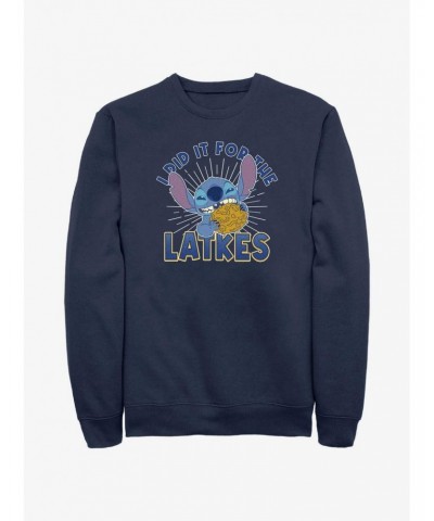 Disney Lilo & Stitch Did It For Hanukkah Latkes Sweatshirt $14.76 Sweatshirts