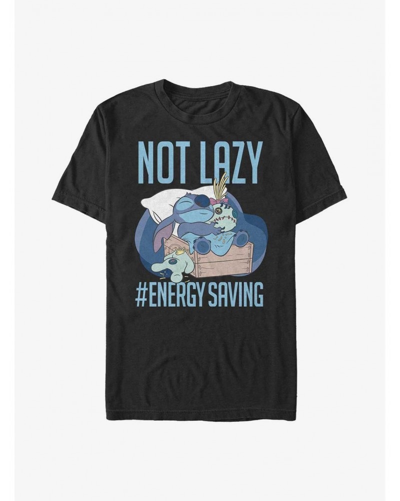 Disney Lilo & Stitch Not Lazy Energy Saving T-Shirt $6.12 T-Shirts