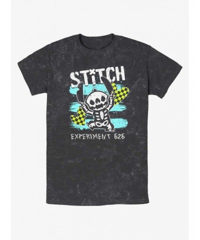 Disney Lilo & Stitch Emo Skelestitch Mineral Wash T-Shirt $8.91 T-Shirts