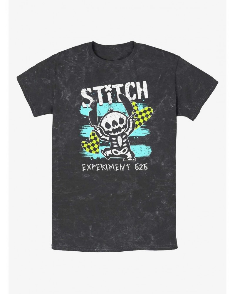 Disney Lilo & Stitch Emo Skelestitch Mineral Wash T-Shirt $8.91 T-Shirts