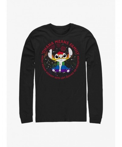 Disney Lilo And Stitch Ohana Means Family Rainbow Pride Long-Sleeve T-Shirt $11.32 T-Shirts