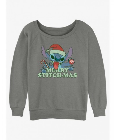 Disney Lilo & Stitch Merry Stitchmas Girls Slouchy Sweatshirt $10.33 Sweatshirts