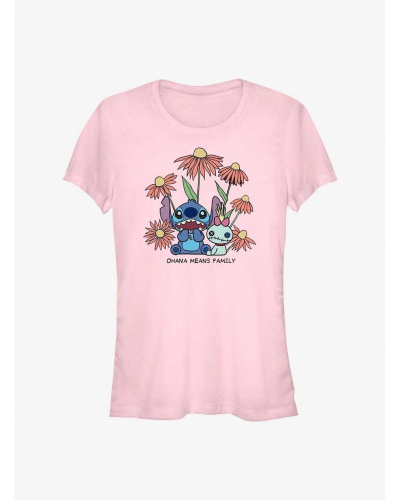 Disney Lilo & Stitch Chibi Floral Girls T-Shirt $9.56 T-Shirts