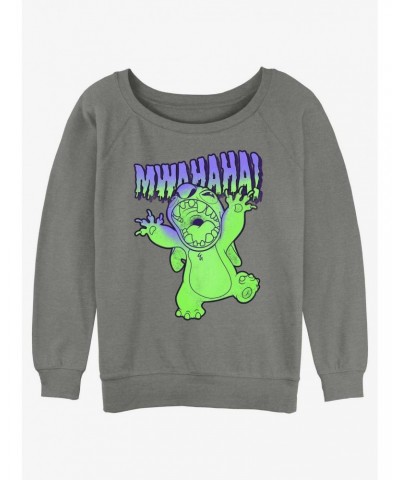 Disney Lilo & Stitch Mwahaha Scary Stitch Girls Slouchy Sweatshirt $11.51 Sweatshirts