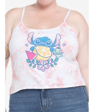 Disney Lilo & Stitch Fruit Tie-Dye Crop Girls Tank Top Plus Size $11.37 Tops