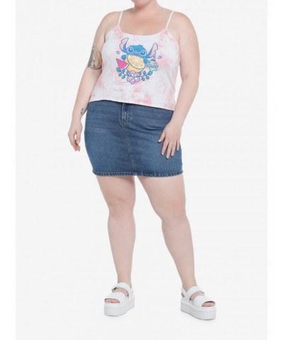 Disney Lilo & Stitch Fruit Tie-Dye Crop Girls Tank Top Plus Size $11.37 Tops