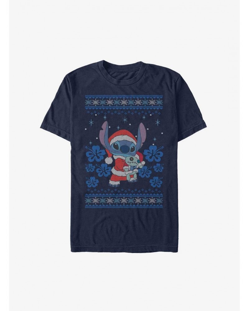 Disney Lilo & Stitch Santa Stitch and Scrump Ugly Christmas Extra Soft T-Shirt $8.13 T-Shirts