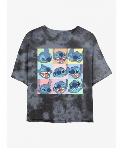 Disney Lilo & Stitch Expressions Tie-Dye Girls Crop T-Shirt $7.17 T-Shirts