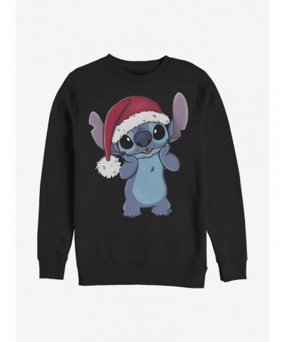 Disney Lilo & Stitch Santa Hat Crew Sweatshirt $11.81 Sweatshirts