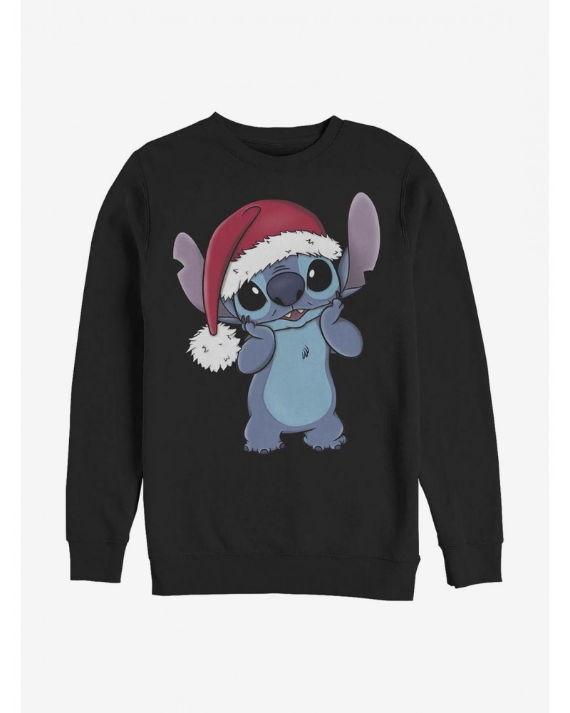 Disney Lilo & Stitch Santa Hat Crew Sweatshirt $11.81 Sweatshirts