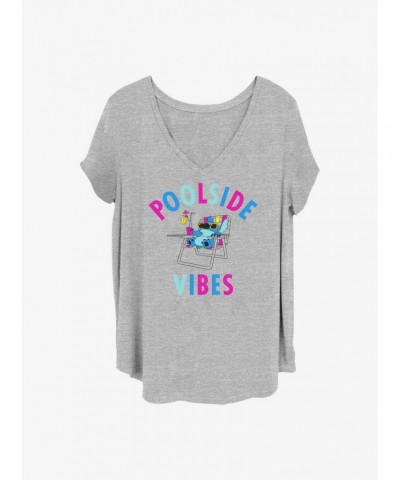 Disney Lilo & Stitch Poolside Vibes Girls T-Shirt Plus Size $7.86 T-Shirts