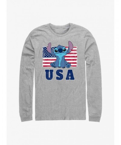 Disney Lilo & Stitch America Long Sleeve T-Shirt $10.26 T-Shirts