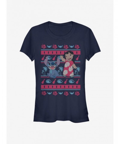 Disney Lilo & Stitch Christmas Hawaiian Pattern Girls T-Shirt $7.17 T-Shirts