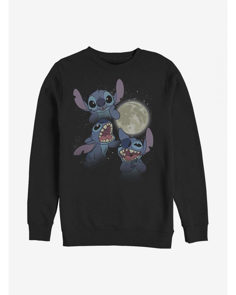 Disney Lilo & Stitch Three Stitch Moon Crew Sweatshirt $12.10 Sweatshirts