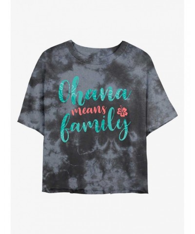 Disney Lilo & Stitch Ohana Means Family Tie-Dye Girls Crop T-Shirt $7.63 T-Shirts