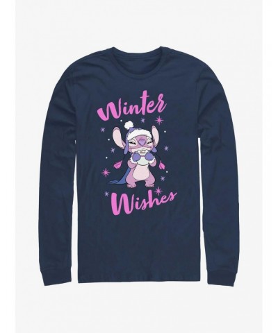 Disney Lilo & Stitch Angel Winter Wishes Long-Sleeve T-Shirt $11.32 T-Shirts