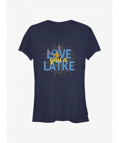 Disney Lilo & Stitch Hanukkah Love You A Latke Girls T-Shirt $7.17 T-Shirts