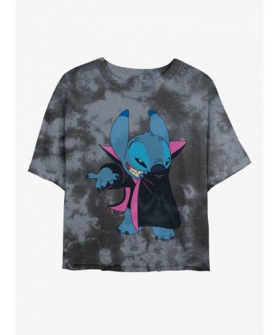 Disney Lilo & Stitch Vampire Stitch Tie-Dye Girls Crop T-Shirt $7.40 T-Shirts