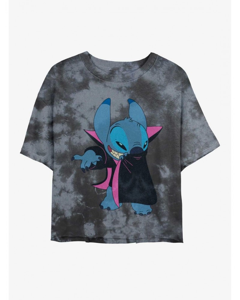 Disney Lilo & Stitch Vampire Stitch Tie-Dye Girls Crop T-Shirt $7.40 T-Shirts