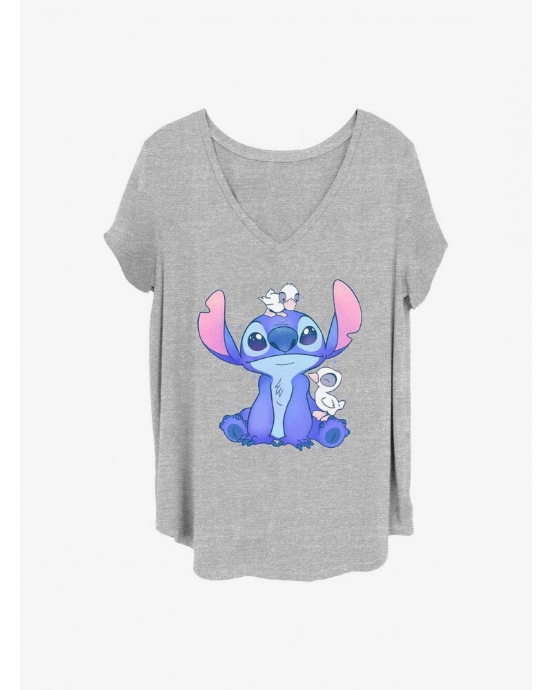 Disney Lilo & Stitch Cute Ducks Girls T-Shirt Plus Size $10.17 T-Shirts