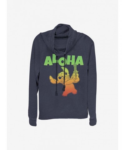 Disney Lilo & Stitch Aloha Stitch Cowlneck Long-Sleeve Girls Top $12.57 Tops