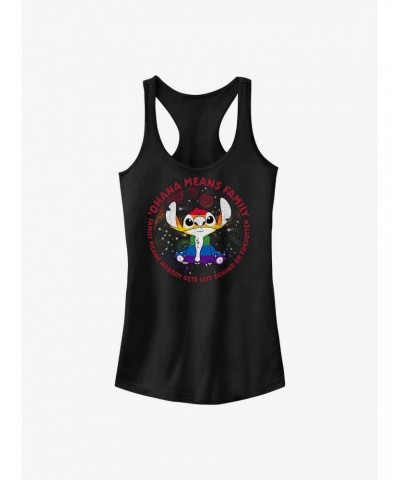 Disney Lilo And Stitch Ohana Means Family Rainbow Pride Girls Tank $9.76 Tanks