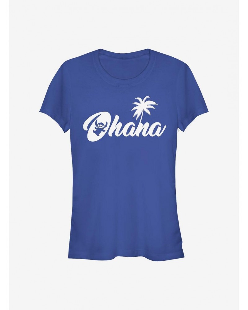 Disney Lilo & Stitch Sillhouette Ohana Girls T-Shirt $8.57 T-Shirts