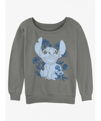 Disney Lilo & Stitch Floral Sketch Girls Slouchy Sweatshirt $9.15 Sweatshirts