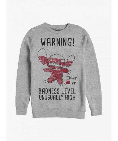 Disney Lilo & Stitch Warning Drawing Sitch Crew Sweatshirt $11.51 Sweatshirts