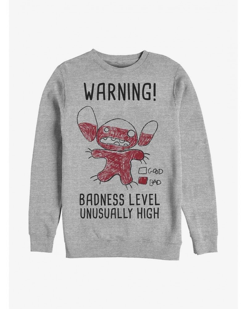 Disney Lilo & Stitch Warning Drawing Sitch Crew Sweatshirt $11.51 Sweatshirts