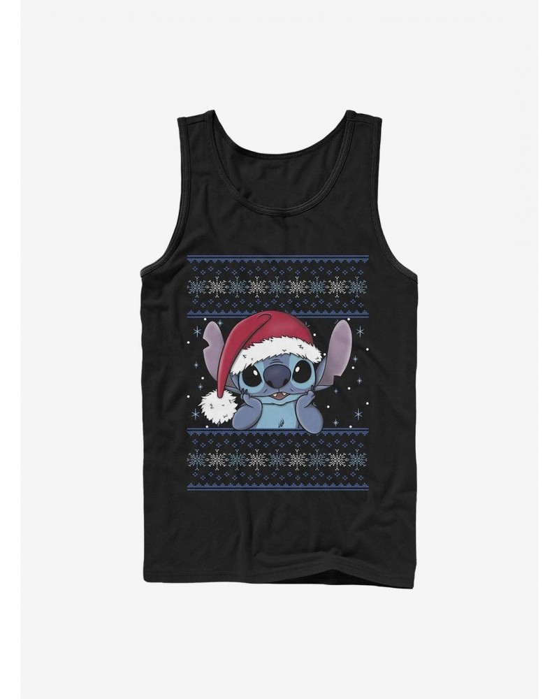 Disney Lilo & Stitch Holiday Stitch Wearing Santa Hat Tank $7.57 Tanks