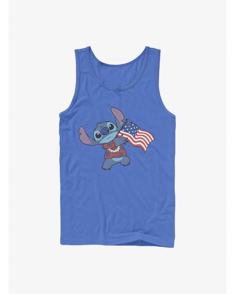 Disney Lilo & Stitch Tropic Stitch Flag Tank $8.57 Tanks