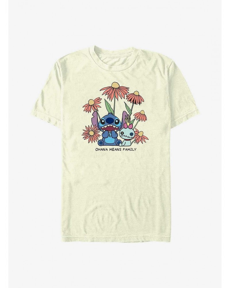 Disney Lilo & Stitch Chibi Floral T-Shirt $7.27 T-Shirts