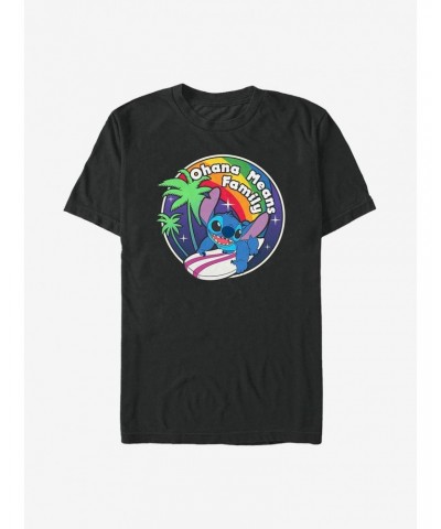 Disney Lilo & Stitch Rainbow Ohana Means Family T-Shirt $6.88 T-Shirts