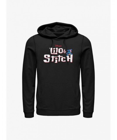 Disney Lilo & Stitch Logo With Stitch Hoodie $12.93 Hoodies