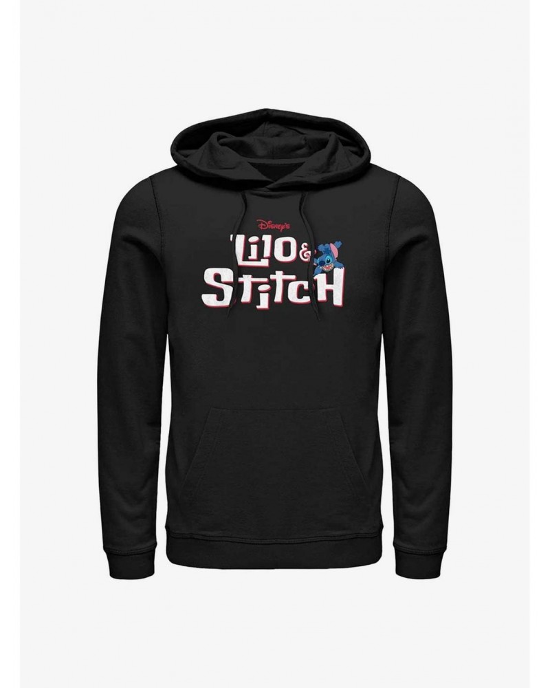 Disney Lilo & Stitch Logo With Stitch Hoodie $12.93 Hoodies